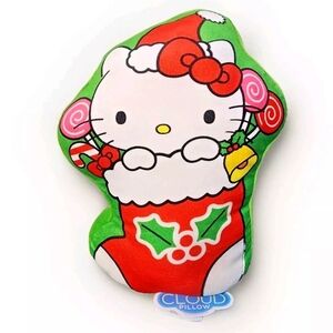NEW HELLO KITTY Red Bow in a Holiday Christmas Stocking Cloud Pillow